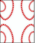 Red Baseball Stitch Graphic Rug