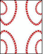 Red Baseball Stitch Graphic Rug