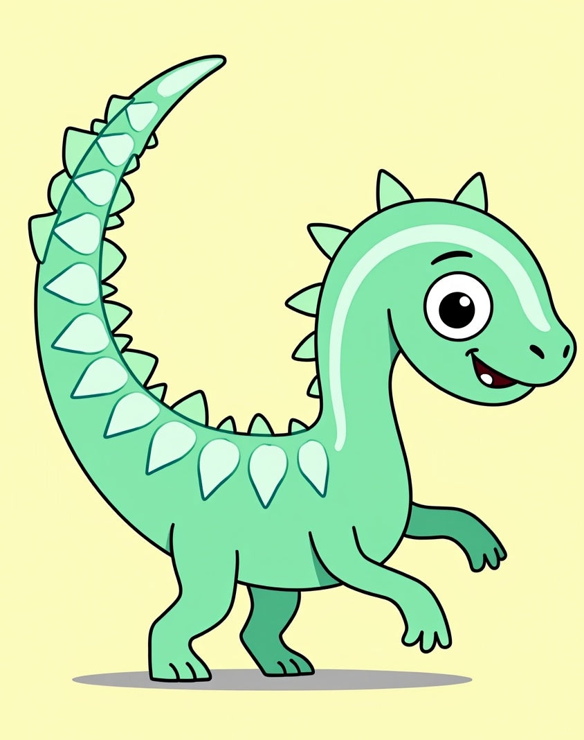Green Cartoon Dinosaur Roaring Rug