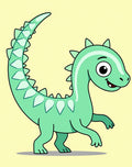 Green Cartoon Dinosaur Roaring Rug
