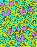 Groovy Lime Green Abstract Organic Form Rug
