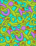 Groovy Lime Green Abstract Organic Form Rug