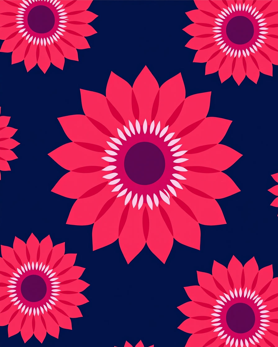 Bold Red Floral Repeat Rug