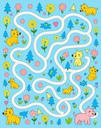 Playful Dogs and Flowers Maze Rug