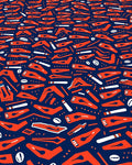 Orangecolored Objects Navy Blue Background Rug