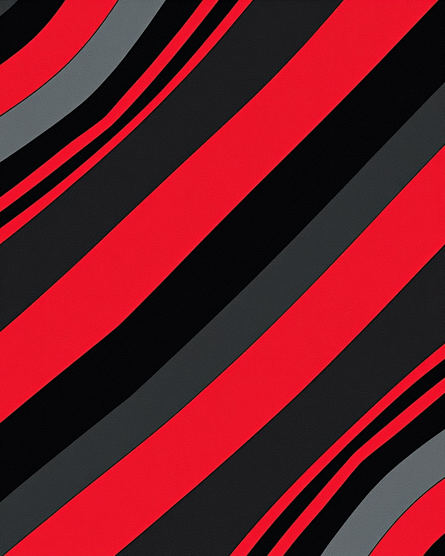 Bold Red Black Gray Stripe Rug