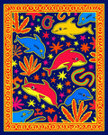 Colorful Dolphin Swirl Oceanic Scene Rug