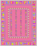 Fun Alphabet Pink Border Rug