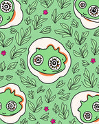 Whimsical Green Alien Floral Garden Rug