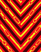 Bold Crimson Yellow Chain Links Rug