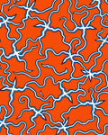 Energetic Orange Lightning Bolt Abstract Rug