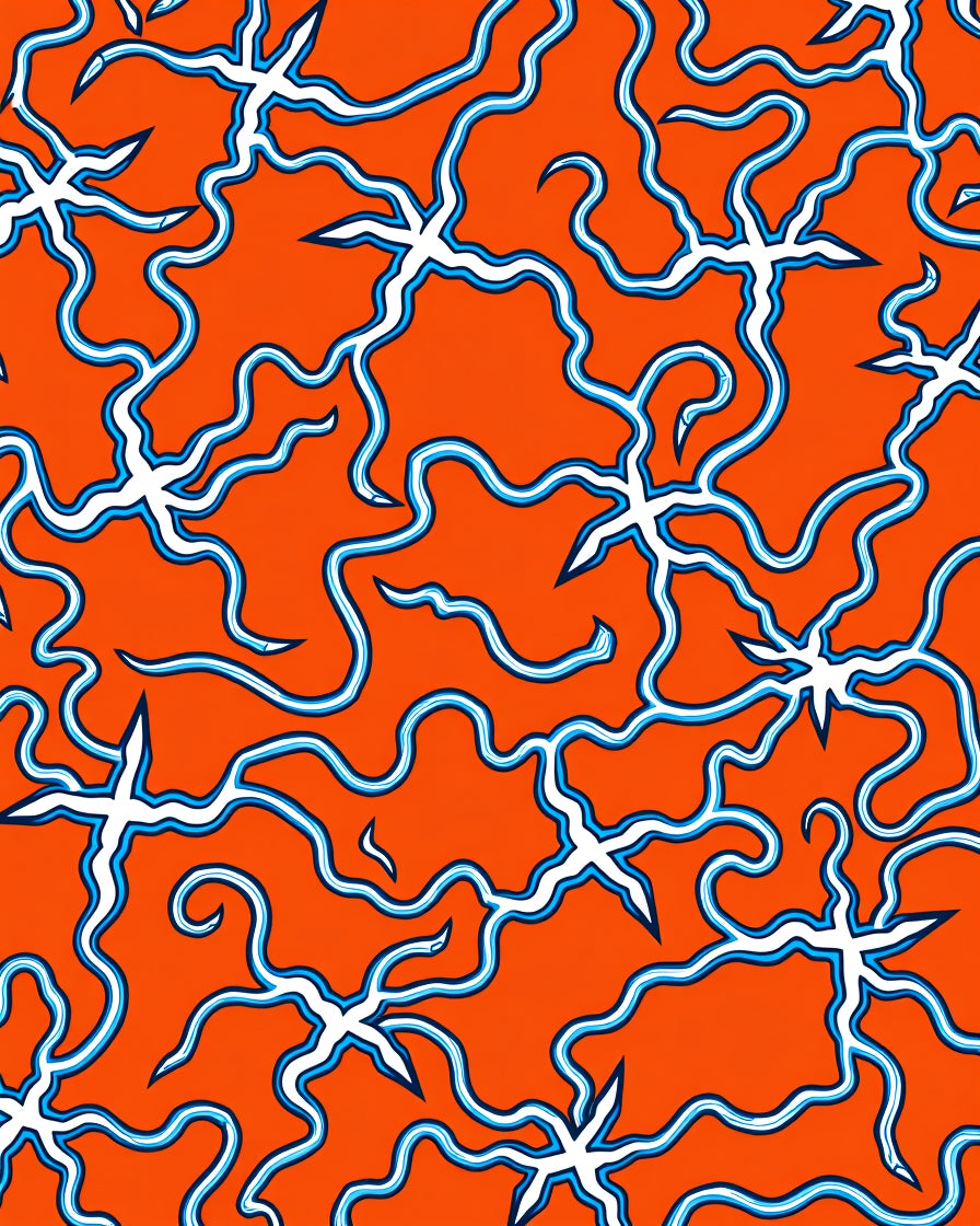 Energetic Orange Lightning Bolt Abstract Rug