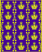 Royal Crown Purple Yellow Tile Rug