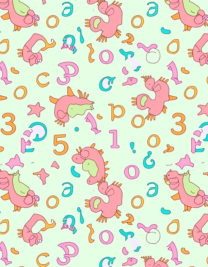 Pink Dino Alphabet And Number Scatter Rug