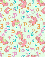 Pink Dino Alphabet And Number Scatter Rug