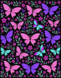 Vibrant Pink Purple Butterfly Garden Rug