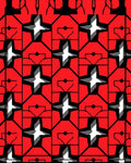 Bold Red Geometric Starburst Rug