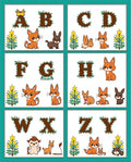 Whimsical Woodland Alphabet Animals Rug