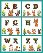 Whimsical Woodland Alphabet Animals Rug