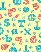 Alphabetical Nautical Icons Summer Yellow Rug
