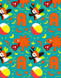 Whimsical Orange Creatures Alphabet Rug