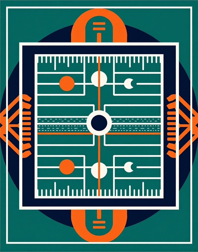 Geometric Abstract Teal Orange Circles Rug