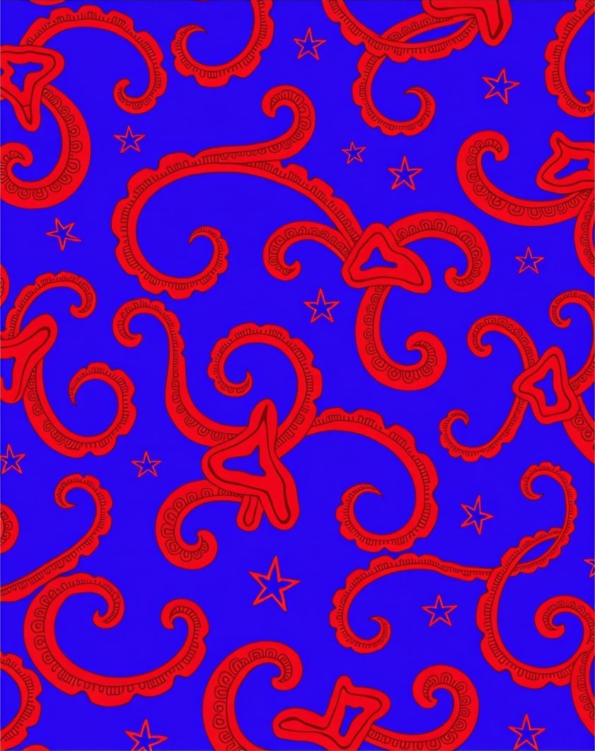 Bold Red Swirl Star Nova Rug