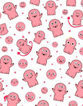 Pink Whimsical Character Repeat Rug