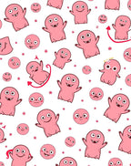 Pink Whimsical Character Repeat Rug