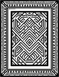 Abstract Black White Linear Geometric Loom Rug