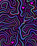 Vibrant Neon Swirl Heart Rug