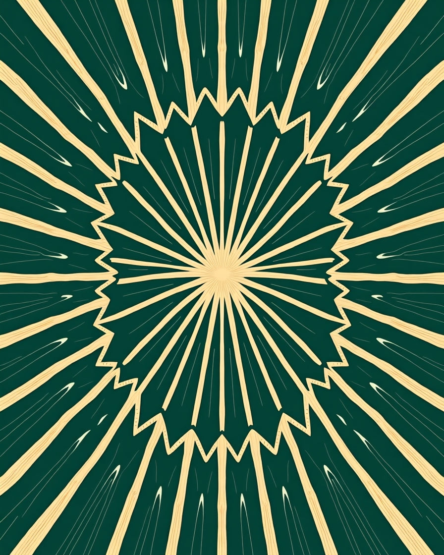 Emerald Sunburst Rays Rug