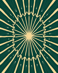 Emerald Sunburst Rays Rug