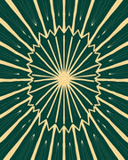 Emerald Sunburst Rays Rug