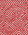 Bold Red Maze Labyrinth Rug