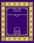 Royal Purple Football Field Border Rug