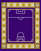 Royal Purple Football Field Border Rug