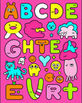 Whimsical Alphabet Critter Cartoon Collection Rug