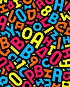 Vibrant Alphabet Soup Scatter Rug