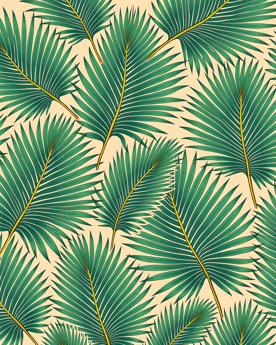 Emerald Palm Fronds Radiant Bloom Rug