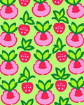 Pink Red Strawberry Garden Illustration Rug
