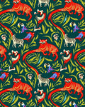 Bold Red Tiger Jungle Wildlife Scene Rug