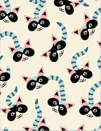 Striped Tail Raccoon Cream Background Rug