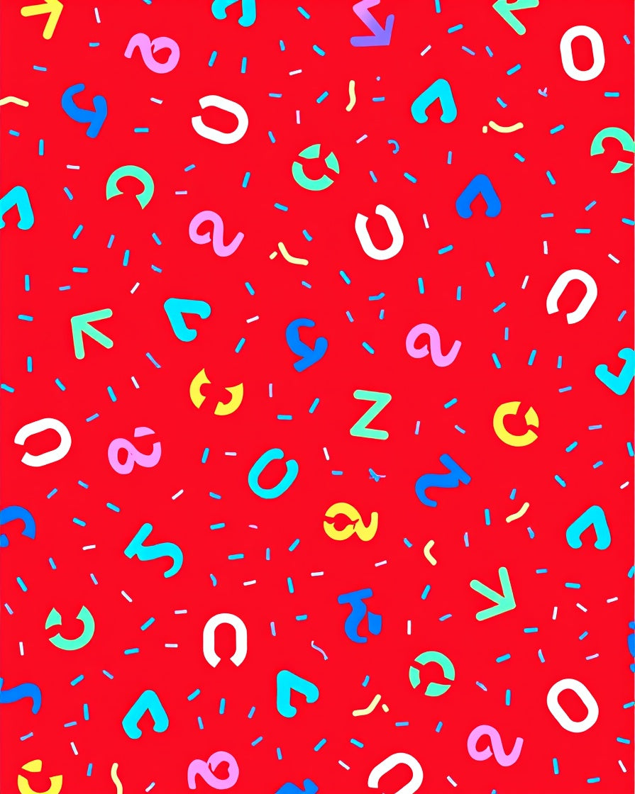 Playful Red Alphabet Sprinkle Rug