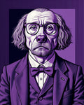 Purple Dapper Man Portrait Rug