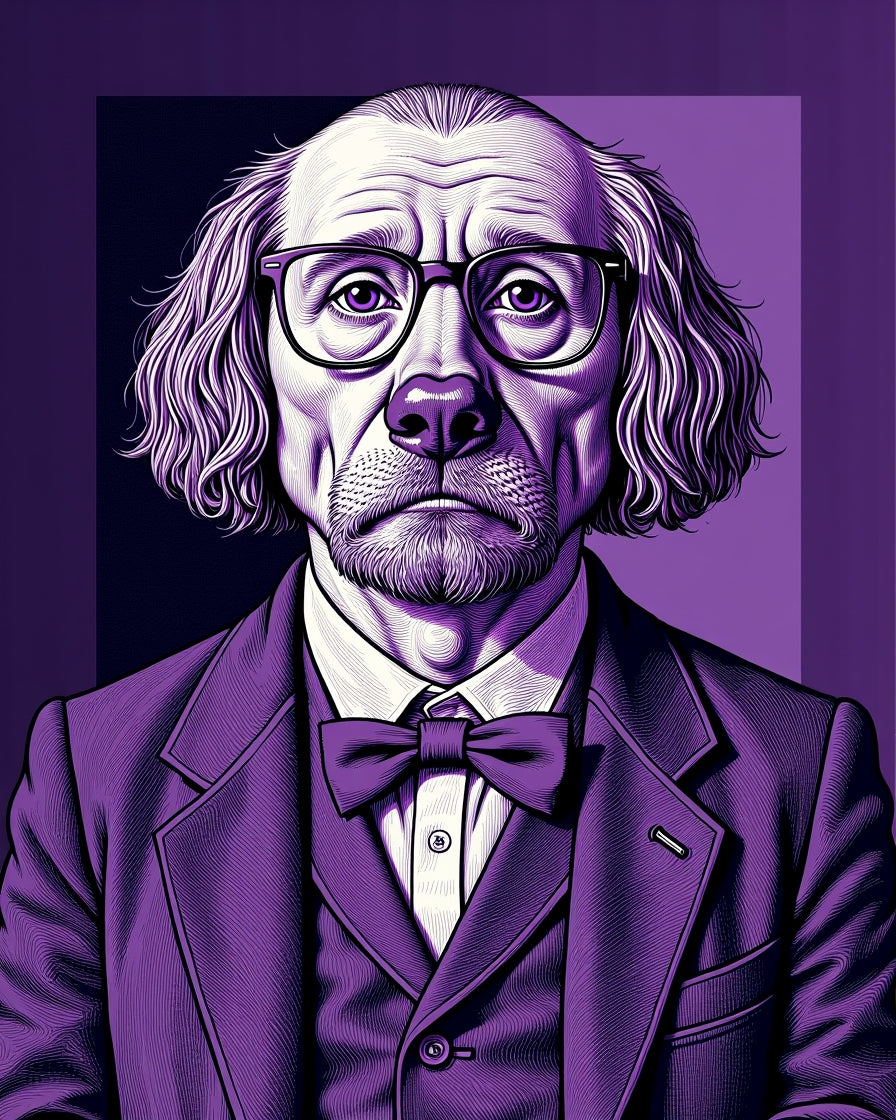 Purple Dapper Man Portrait Rug