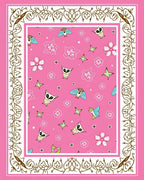 Pink Whimsical Owl Butterfly Floral Rug