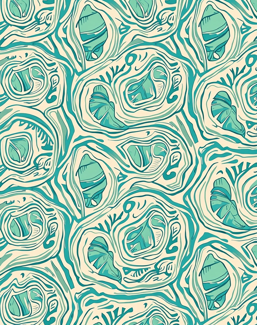 Aqua Organic Swirl Abstract Rug
