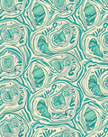 Aqua Organic Swirl Abstract Rug
