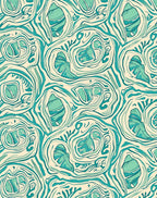 Aqua Organic Swirl Abstract Rug